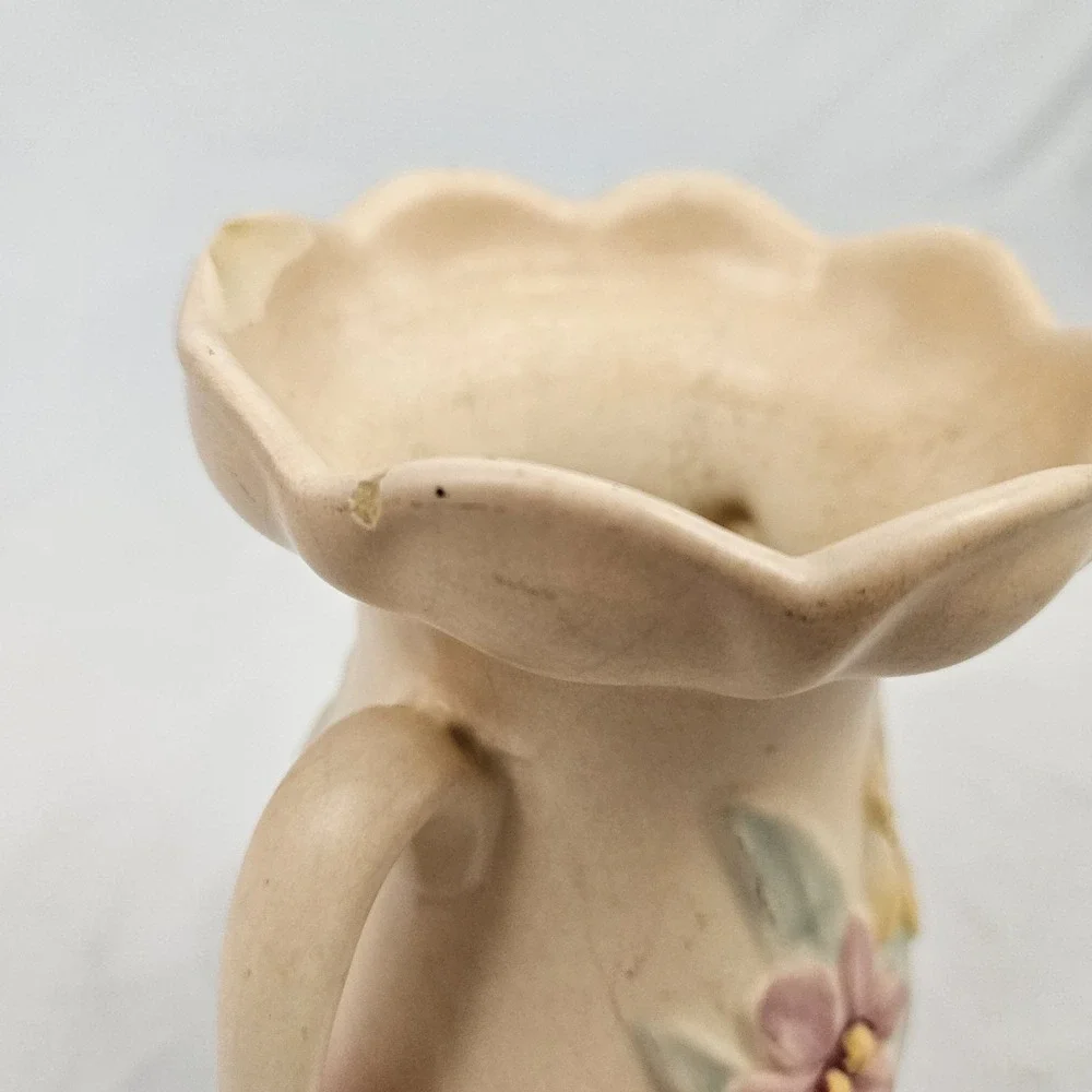Hull Pottery Vase Iris 407-7 Double Handle Vintage Victorian Art Nouveau 1940's